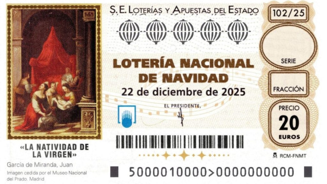 Décimo de la Lotería de Navidad de 2025