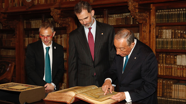 Felipe VI durante su visita a la Universidad de Salamanca en 2018