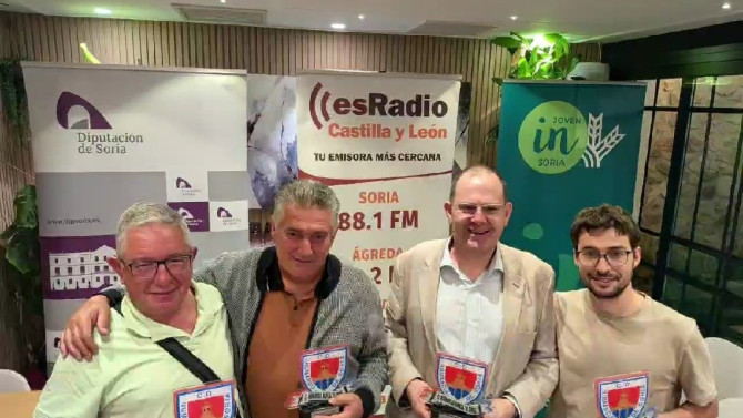 Integrantes de las peñas del CD Numancia. 
