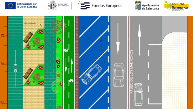 Plano de la obra que se llevará a cabo en el Paseo de los Madroños