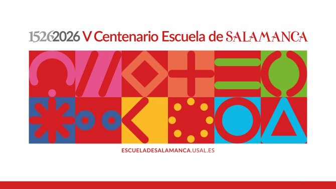 Logo del V Centenario de la Escuela de Salamanca
