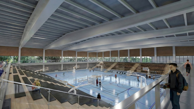 Recreación de una de las pistas del nuevo Pabellón de Pizarrales