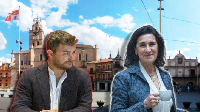 Fondo Medina del Campo. Izquierda: Luis Manuel Pascual, portavoz Socialista. Derecha: Segunda teniente de alcalde, Olga Eugenia Mohíno (Medina Primero)