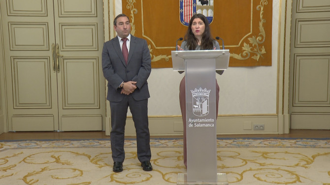 La Concejala de Familia e Igualdad de Oportunidades, Miryam RodrÃguez, junto al Delegado de la Junta de Castilla y León, Eloy Ruiz.