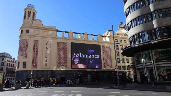 Imagen del Spot de Salamanca en la Plaza de Callao