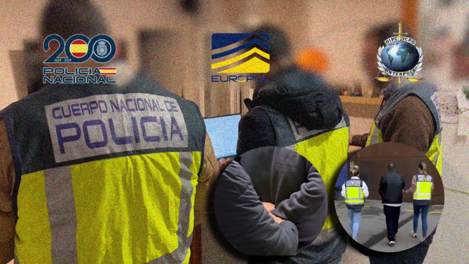 Agentes de la Policía Nacional durante uno de los registros realizados en la operación internacional contra la pornografía infantil