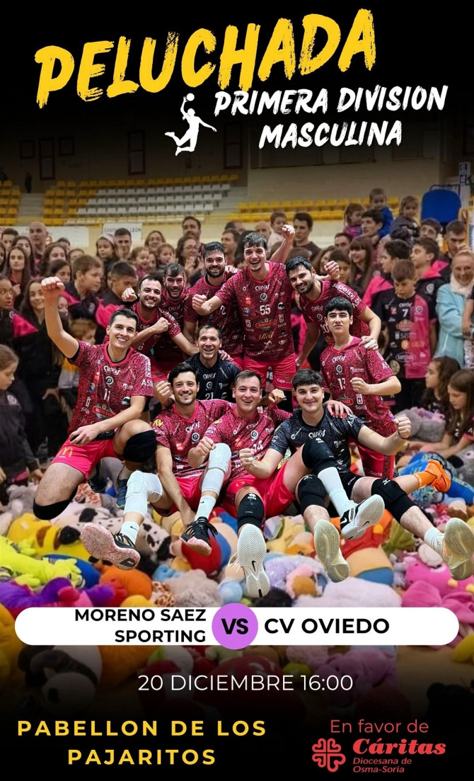 El Sporting Santo Domingo Club Voleibol Soria organizará, con la colaboración de Cáritas Diocesana de Osma-Soria, su tradicional peluchada previa a la Navidad. 